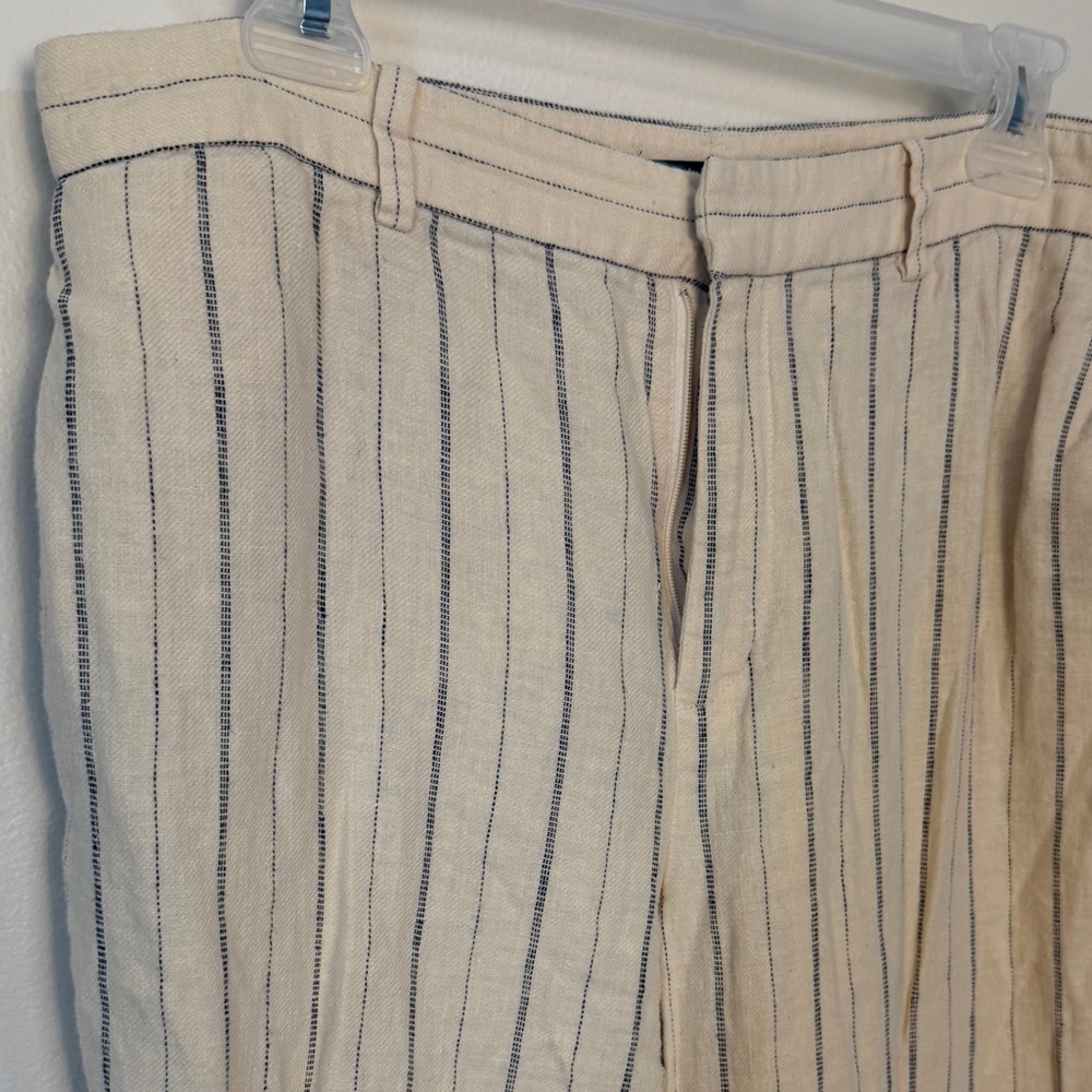 Vintage Ralph Lauren linen cotton stripe straight trouser pants size 10 (M) - Picture 5 of 7